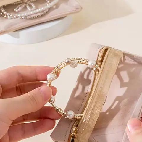 Portable Zipper Pouch Velvet Jewelry Box Earrings Necklace Ring Bracelet Trinkets Accessory Travel Water-proof Dustproof Bag