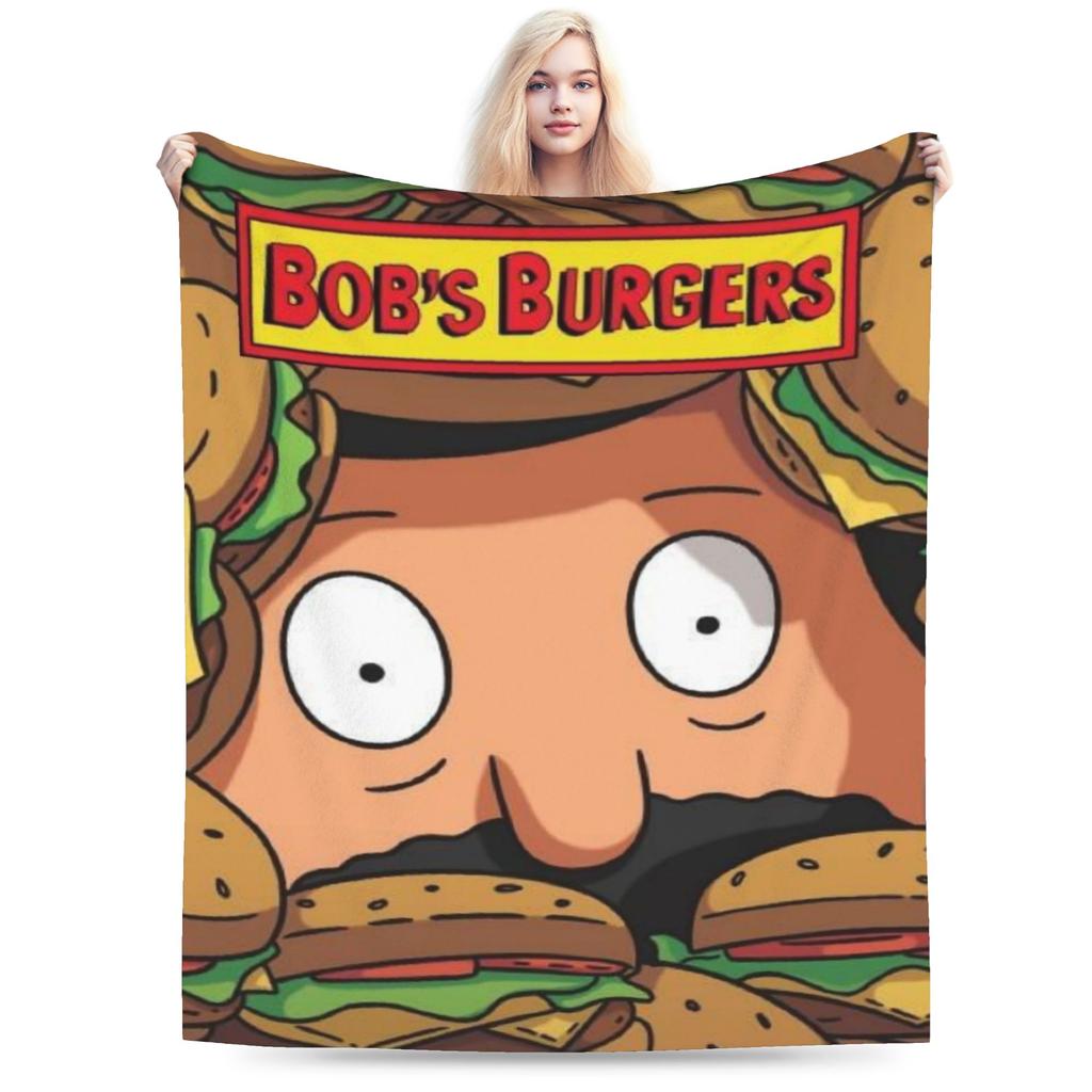 Gemütliche Bobs Lustige B-Burger Decke Merch Heimdeko Überwurfdecken Ultra-Weiches Fleece für Reisen