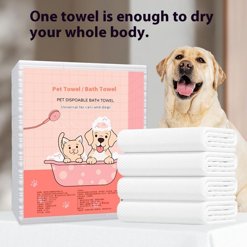 Disposable Pet Bath Towels, Towels In Bulk, Thickened and Enlarged Dog Water-absorbing Large Towels, Large Bath Towels