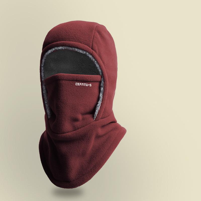 Winter Windproof Balaclava Hat Men Neck Warmer Ear Protection Thickened Polyester Fiber Outdoor Headwear Cycling Face Mask