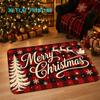 2D Flat Printing, Christmas Plaid Reindeer Santa Claus Pattern Entrance Mat, Colorful And Non-Slip, Machine Washable Carpet, Suitable for Home Decor, 