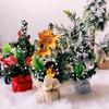 Decorative Mini Christmas Tree with Base Artificial Mini Christmas Trees  Kitchen Dining Table