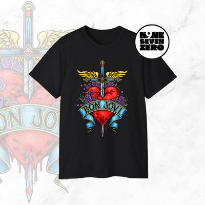 Bon Jovi Heart Band T-Shirt | Unisex Cotton Concert Tee