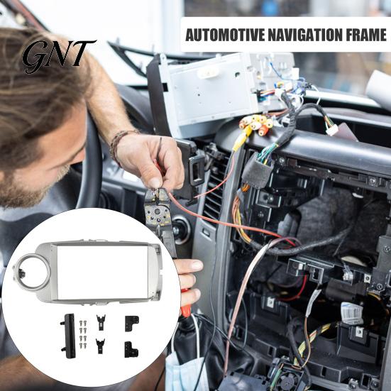 Car Radio Dash Kit 9 Inch for Toyota Yaris Vitz 2012, Navigation Frame Head Unit Mounting Adapter Panel Android Radio, Double Din Stereo Fascia