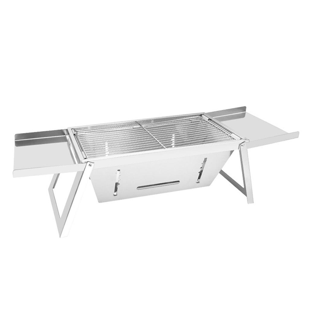 Outdoor Foldable BBQ GrillPortable Stainless Steel BBQ GrillCamping PatioCharcoal BBQ Grill