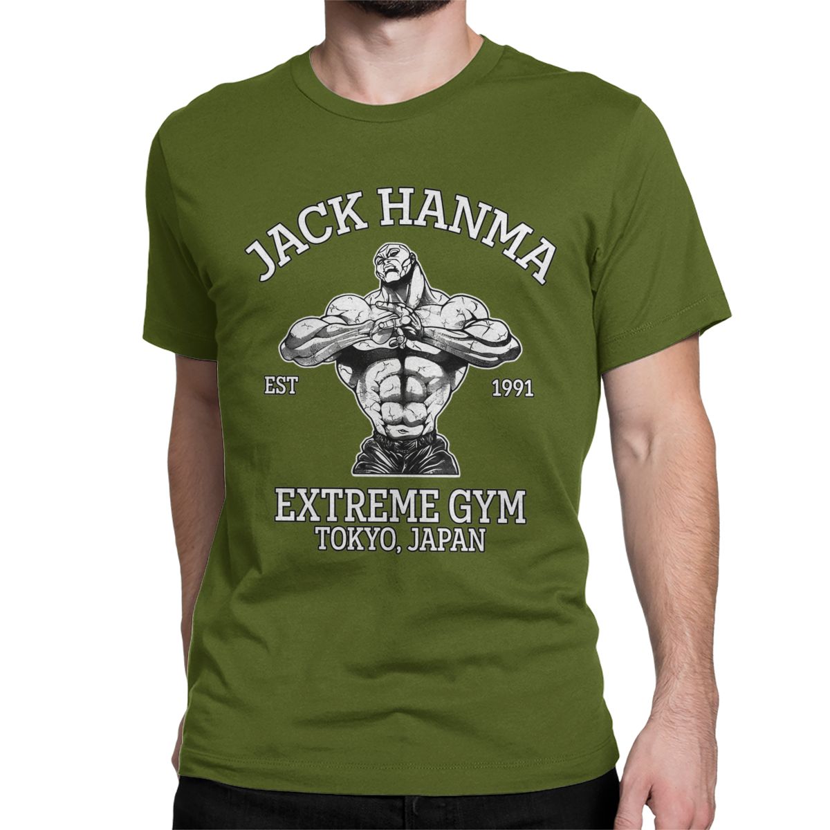 

Baki The Grappler Jack Hanma Gyms T Shirt Men Women 100% Cotton Vintage T-Shirts Aesthetic Arts Anime Tee Shirt Tops Plus Size 4XL