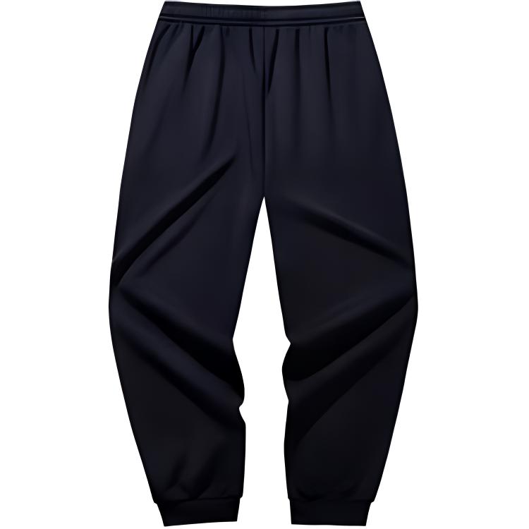 Anta Casual Simple Solid Color Letter Loose Fit Cuffed Knitted Sports Pants Men bottoms Black 952448308-3