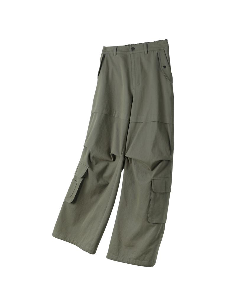 Ledeoli Half Banding Cotton Cargo Pants [Khaki]