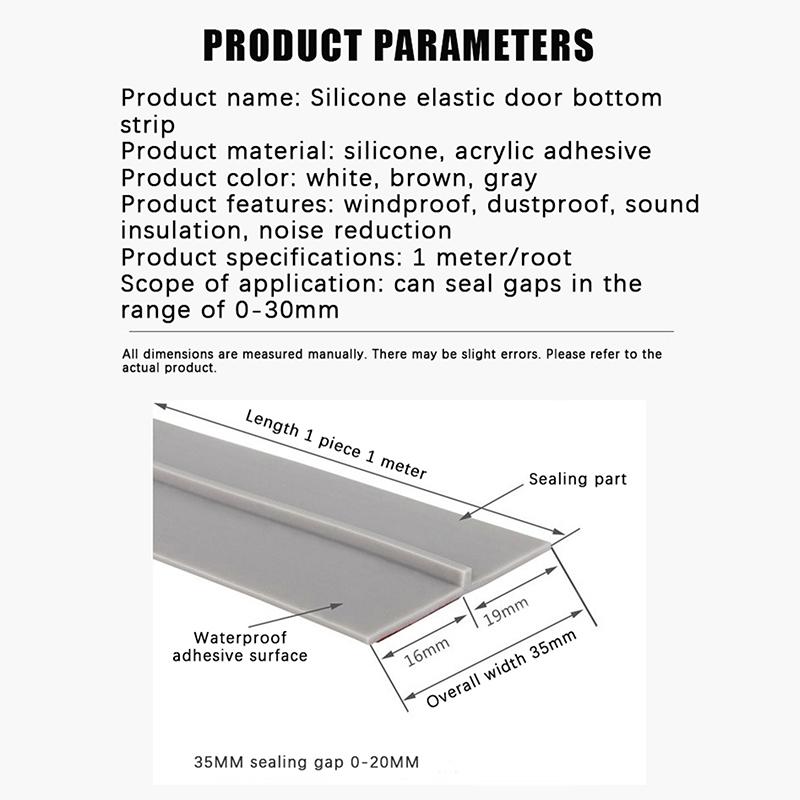 Door Seam Bottom Sealing Strip Soft Hard PVC Composite Insect Proof Dustproof Soundproof for Apartment Rental Home Use