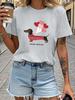 Teediy Dachshund Balloons Long Dog Endless Love Pure Women'S T-Shirt Comfort Women's Harajuku Sleeve Casual Aesthetic Clothes