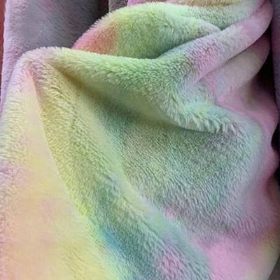 100*165cm Imitation Rabbit Fur Fabric Rainbow Plush Fur Flocking Fabric For Handmade Garment Bags Quilting Sew Clothes Toys