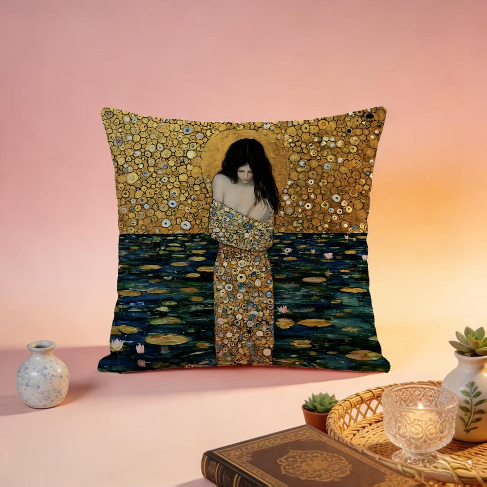 Hot GGGustav Klimted Cushion Cover Premium SkinFriendly Pillow Case MultiPurpose for Home Office Travel
