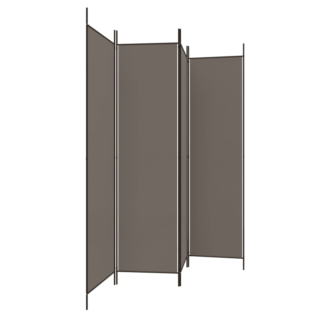 4 Piece Anthracite Room Divider 200 X 220 Cm Fabric
