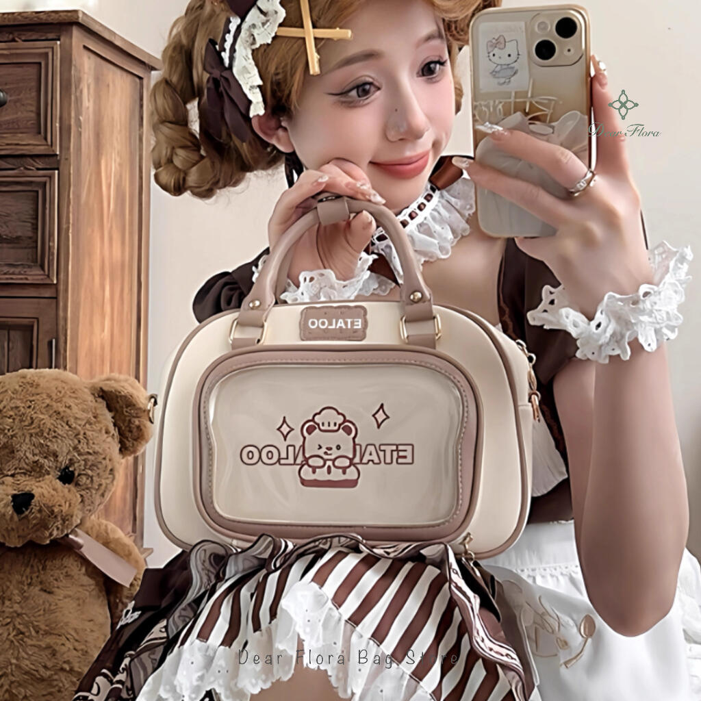 New Y2K Ita Sling Tote Roomy Sports Shoulder Carry Bag Charming Girls Transparent Messenger Bag DIY Display Everyday Handbags