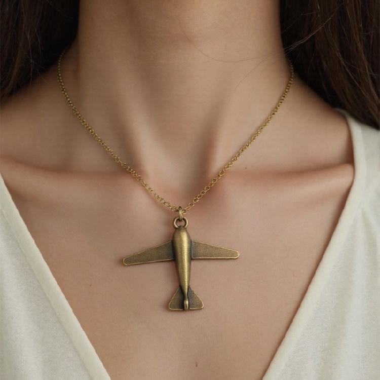 Airplanes Necklace Flight Attendant Costume Accessories Airplanes Pendant Necklace with Chain Flight Attendant Necklace