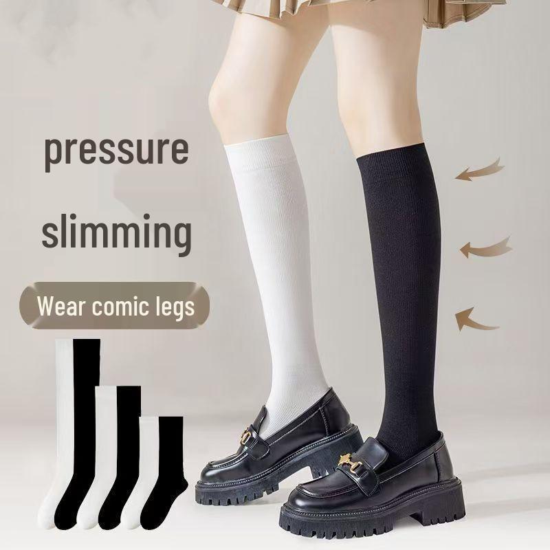 Dámské nadkolenky prodyšné kompresní ponožky - Odolné proti zápachu a odvádějící pot pro jaro a podzim