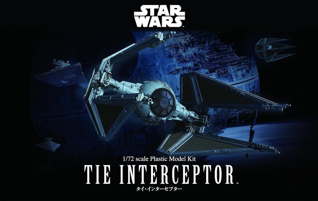 BANDAI SPIRITS Star Wars skala Tie Interceptor model plastikowy 1/72 oznaczony kolorami