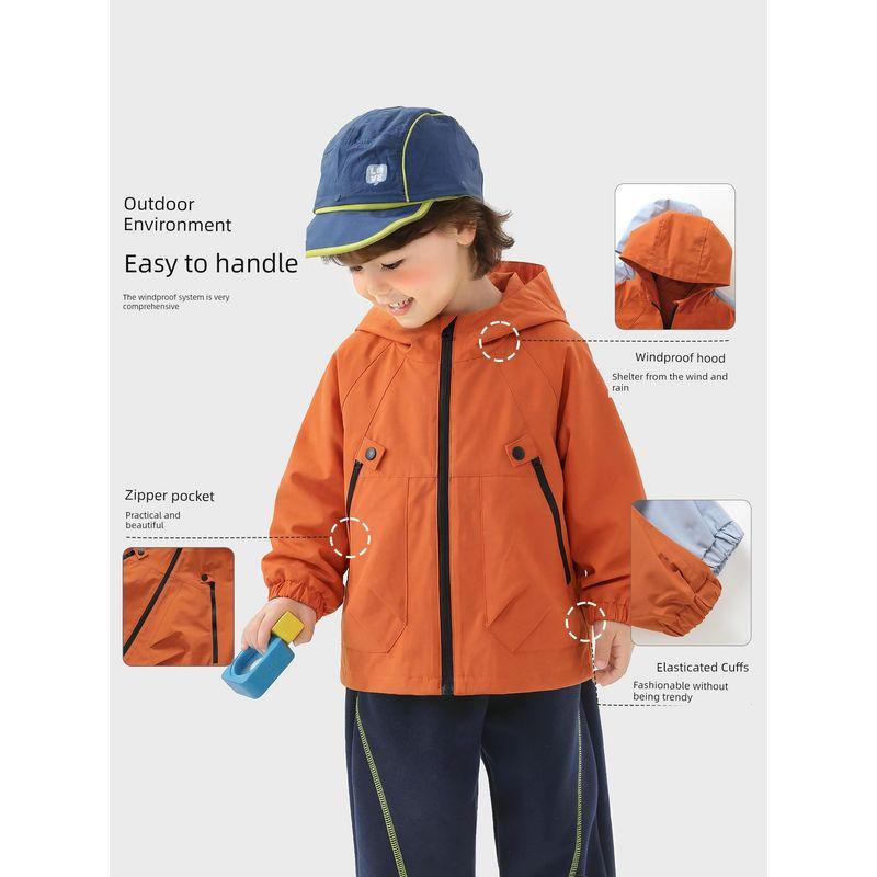 Right European Boys' Outdoor Waterproof Jacket Children's Spring and Autumn Sports Style Top 2026 New Children's Clothing Baby Clothes