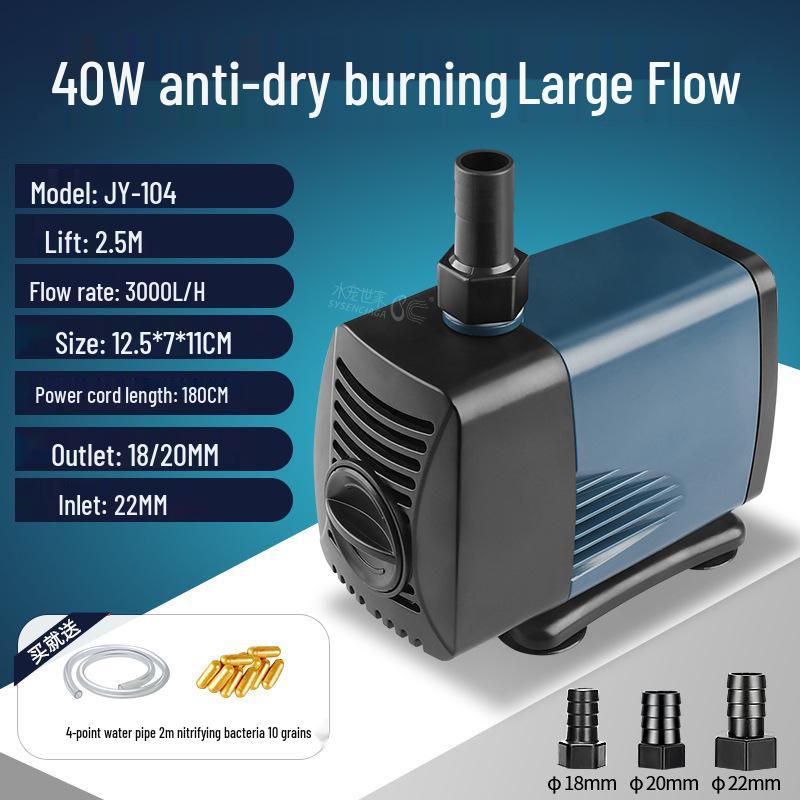 High-Power Amphibious Submersible Aquarium Pump for Filtration and Circulation