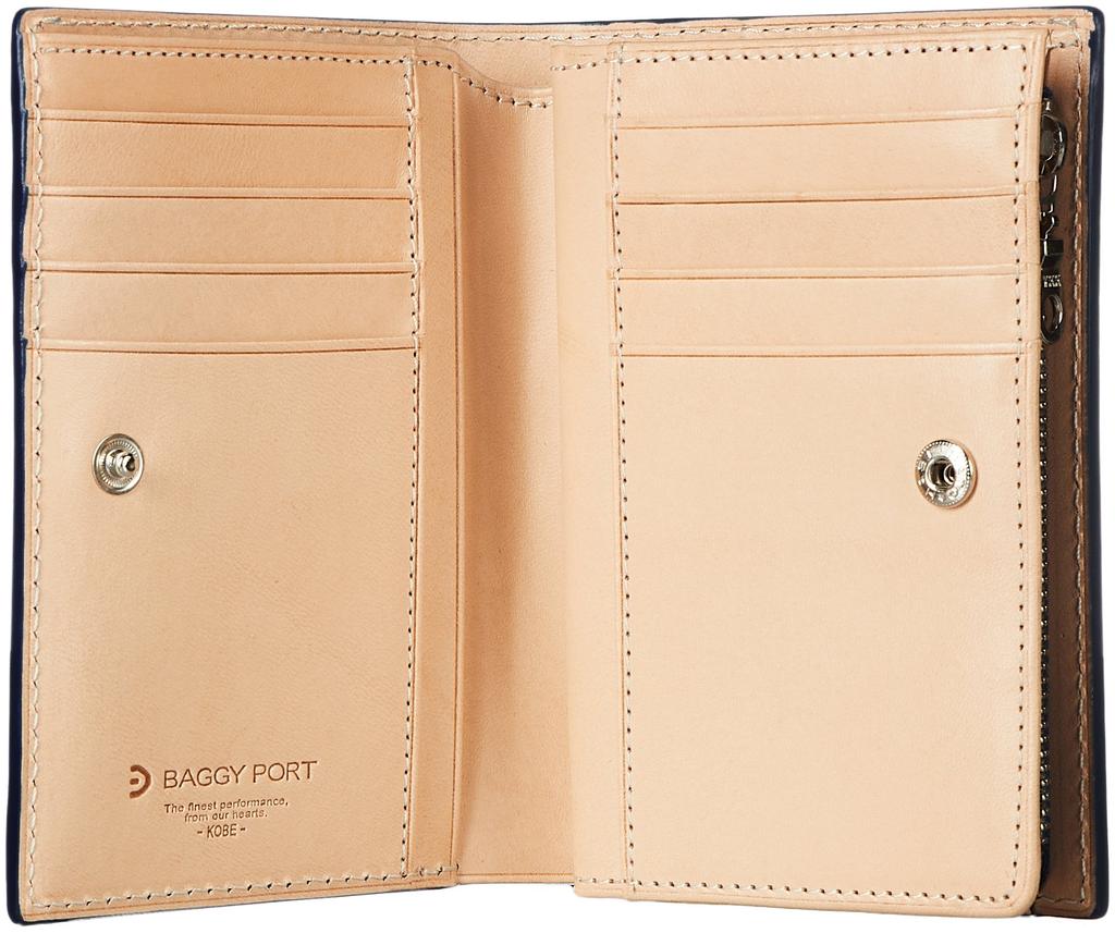 Baggy Port Wallet, Indigo-dyed Leather, Dark Blue