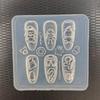 1Pcs Diy Transparent Manicure Decor Templates Christmas Tree Snowman Gingerbread Man 3D Nail Art Silicone Molds