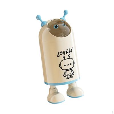 Trash Can Garbage Container Cute Waste Bin Standing Wastebasket with Flip Lid for Kitchen Study Room
