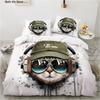 Black Cat Bedding Set Cute Cats Cartoon Duvet Cover Set Double Size Soft Fabric Bed Sets Kids Home Textile Halloween Decor Gift