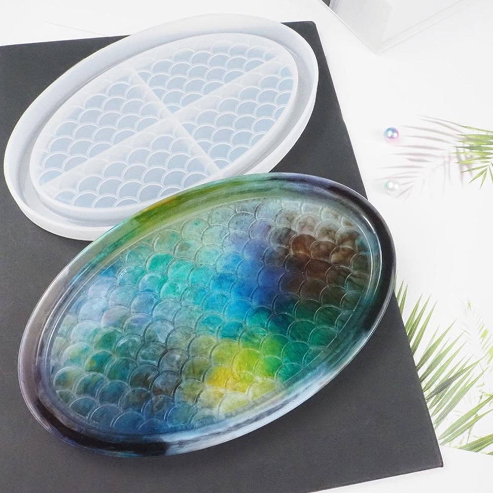 Fish Scale Design Epoxy Resin Casting Mold Easily Demold Fruit Tray Mold  Makeup Container