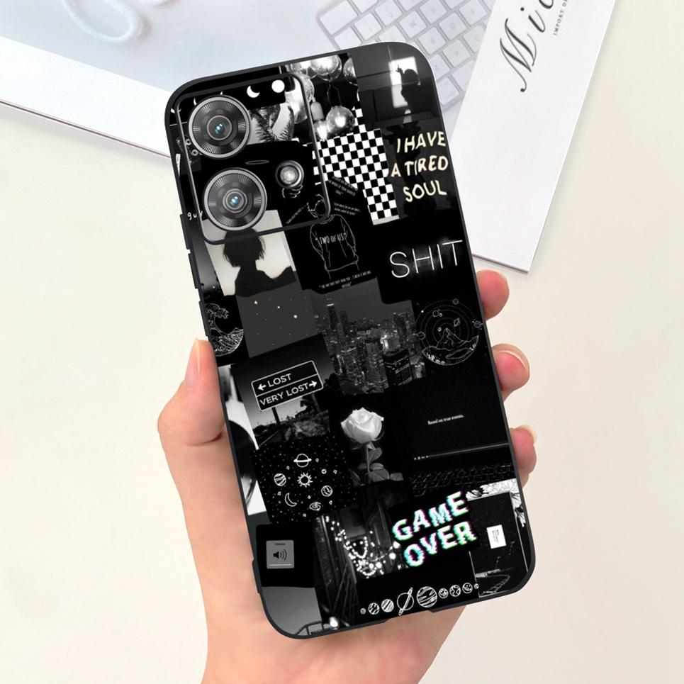 For Motorola Moto Edge 40 Neo / Edge40 / Edge 30 Lite / Edge 20 Lite 20 Pro Phone Case Soft Silicone Black Back Cover Cartoon