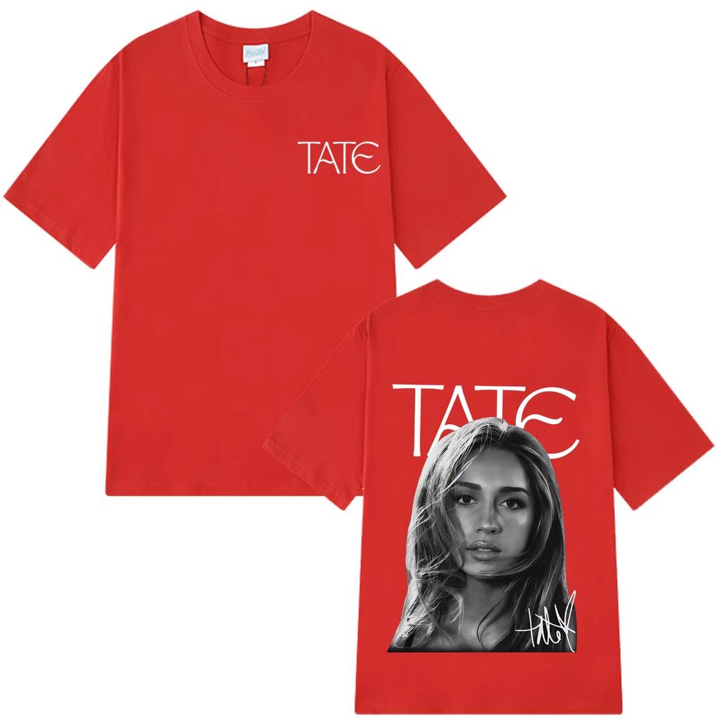 Sängerin Tate McRae Tour 2026 Print T-Shirt Herren Damen Ästhetischer Trend T-Shirt Unisex Vintage Hip Hop Streetwear T-Shirt Y2K Gothic Baumwolle Übergroße T-Shirts