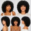 Womens Short Black Curly Wig African Fluffy Small Curls High-Temperature Fiber Synthetic
