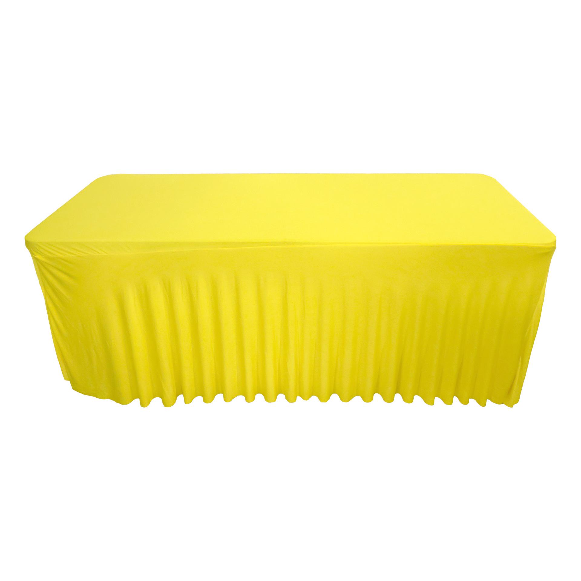 

Elastic Sun Table Skirt - European Style Rectangular, Dustproof & Wrinkle-resistant for Banquets and Conferences 4ft (122x60x76 cm) жёлтый