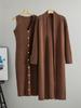 Women's Cross-Border Knit Cardigan & Dress Two-Piece Set - Spring/Autumn Style