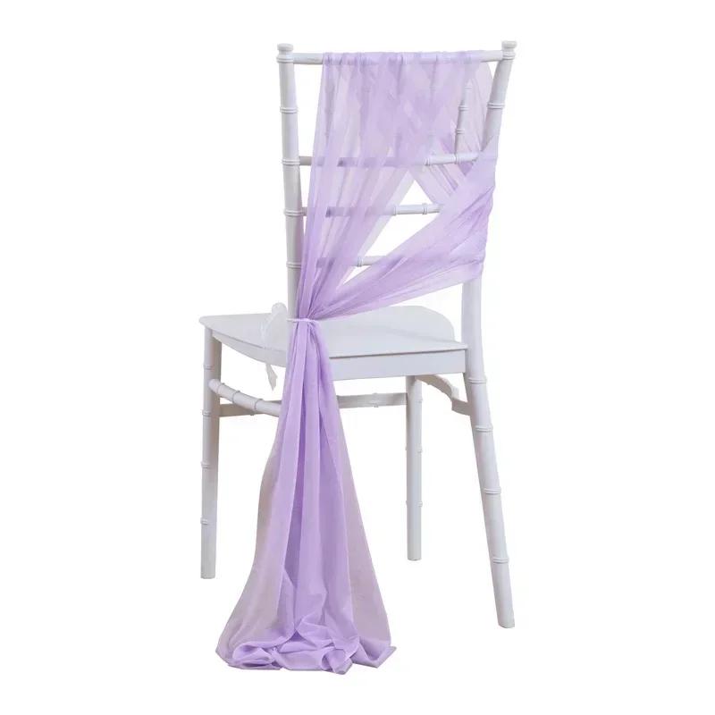 10/50 ks 17x250cm Šifonové mašle na židle Svatba Židle Baby Shower Potahy Stuha Svatba Párty Banket Akce Ulička Židle Dekorace
