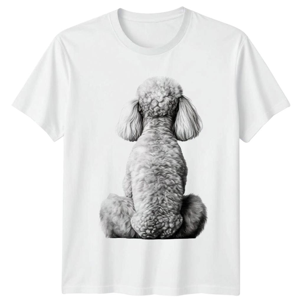 Artistic Poodle Sitting Back View TShirt Dog Owner Poodle Art