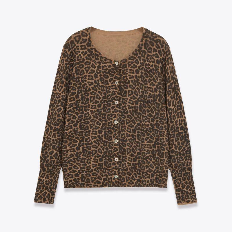 

Za Export New Arrival Women s Clothing ZR Fashion Style Fashion Animal Print Long Sleeves round Neck Test Cardigan 0506109 Picture Color L