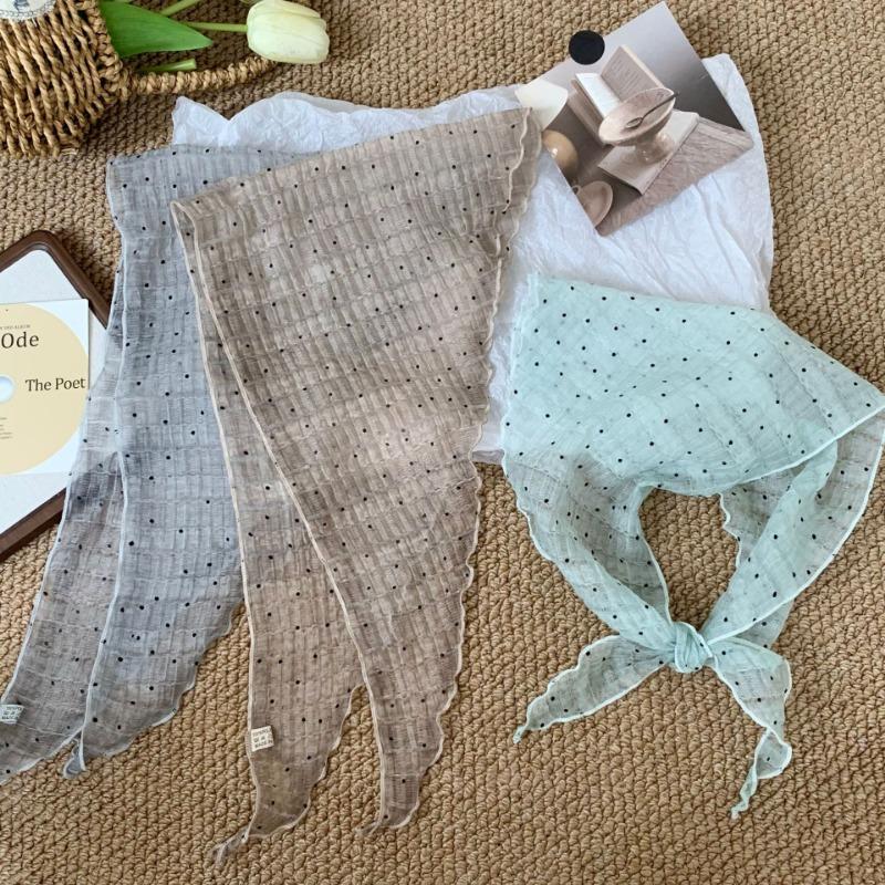 Headscarf summer women's pastoral new summer thin breathable sunscreen neck protection scarf triangle scarf scarf women's waist silk scarf