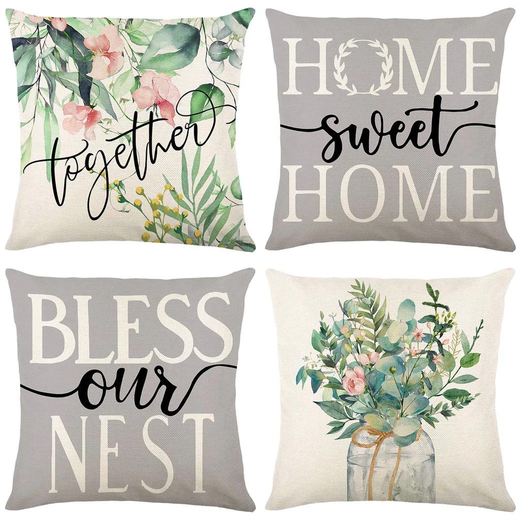 Floral Throw Pillow Cases Square  Waist Protection Cushion Cover Bed Sofa Pillow Covers Home Decor Pillowcases