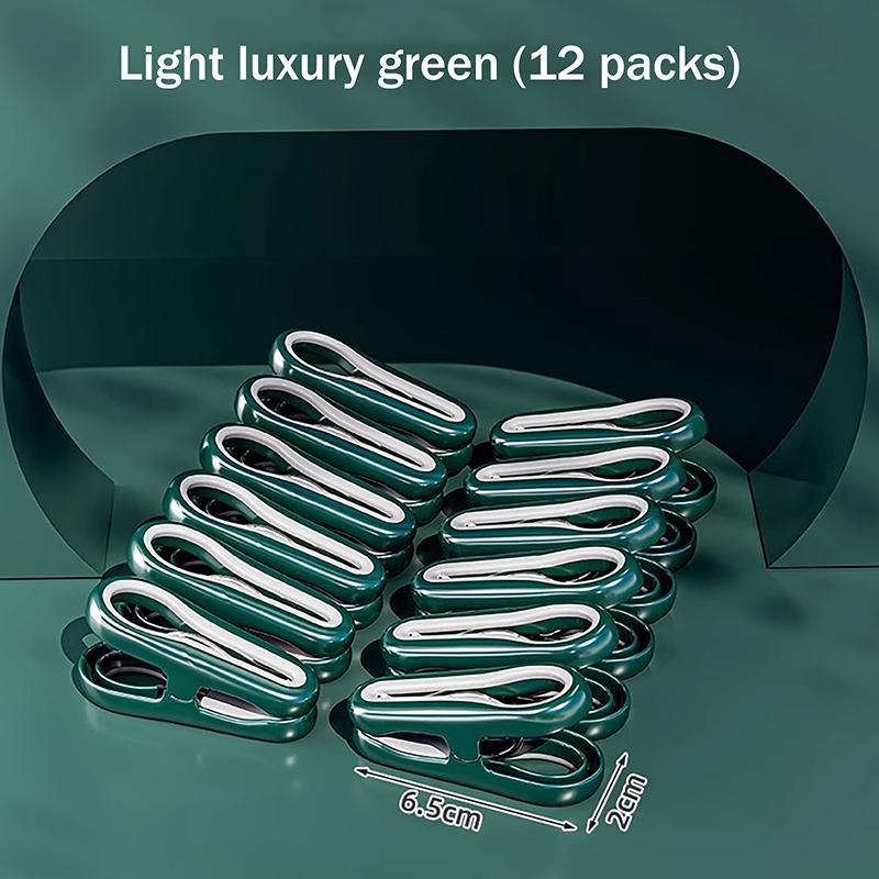 12Pcs/set PP Non Marking Clips For Drying Clothes Windproof Clip Household Small Clips Food Snack Bag Sealing Clips