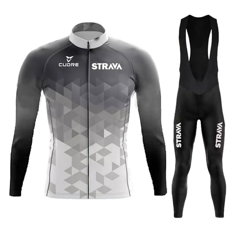 Quick-Dry Cycling Jersey Set Long Sleeve Road Bike Outfit Men Women Tour De France Style