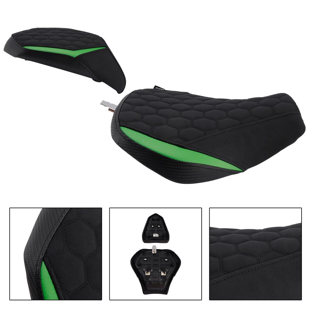 Front&Rear Raider Passenger Cushion Kit Green2 For Kawasaki Ninja H2 Sx 22-25