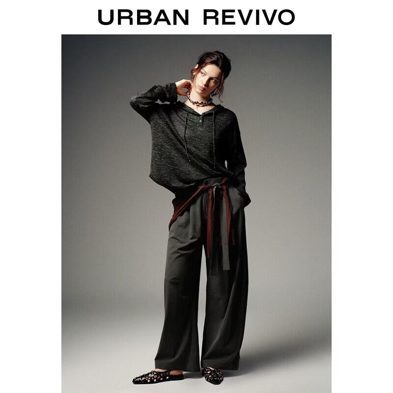

UR2026 Women s Spring Hooded Loose Knit Cardigan L