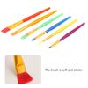 6PCS Children Paintbrush Fine/Flat Tip Plastic Handle Paint Brush for Student Watercolor Gouaches Acrylic Painting