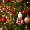Santa Claus Costume Set 5pcs Plush Christmas Ornament Hanging Decoration Handmade Doll Gift Holiday Tree