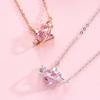 Love Planet Necklace Women's Korean Romance Niche Light Luxury Pink Diamond Love Three-dimensional Premium Sense Necklace