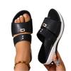 Women's Summer Slip On Sandals Soft Sole Non Slip Platform Wedge Slide Sandals Comfortable Lightweight Casual Footwear
