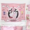 Vintage Japanese Anime Magical Girl Print Tapestry Anime Sakura Wall Hanging Aesthetic Atmosphere Girls Bedroom Decor