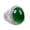 Silver Rings Green Gemstone Ring for Women Men Fine Jewelry Green Chrysoprase Female Luxury Ring
