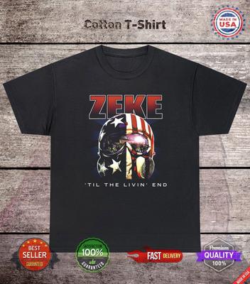 T-shirt Noir en Coton Zeke Band Til The Livin End Tailles Complètes S-5XL