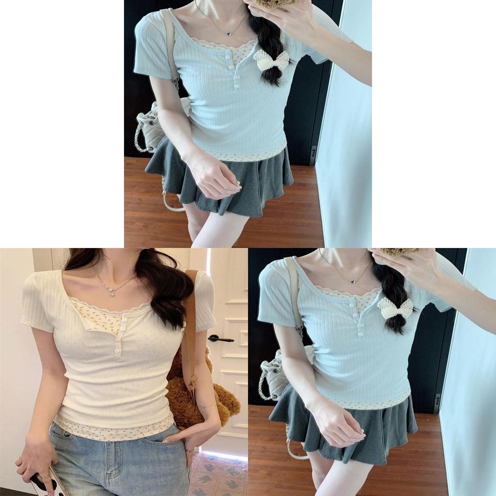 Floral T Shirt For Summer Women Slim Fit Casual Top